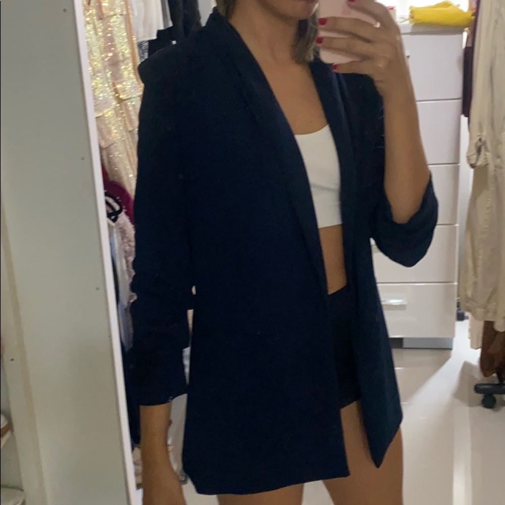 Navy Blazer mid length sleeve